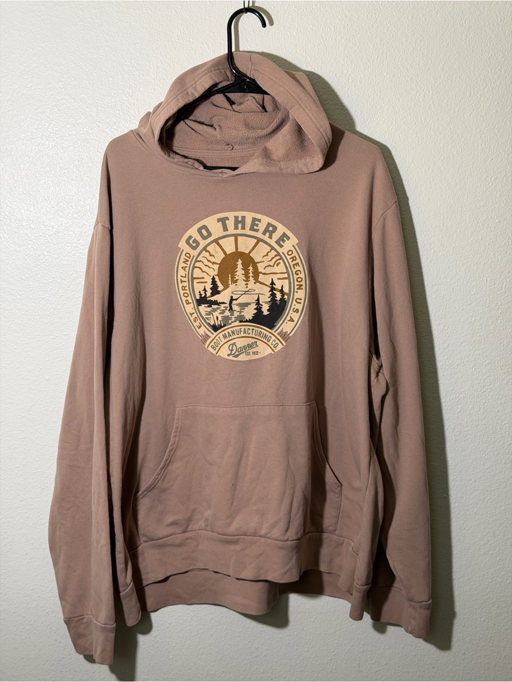 Danner Sweatshirt Mens 3XL Go There Hoodie Graphic Print Tagless Fleece Outdoor